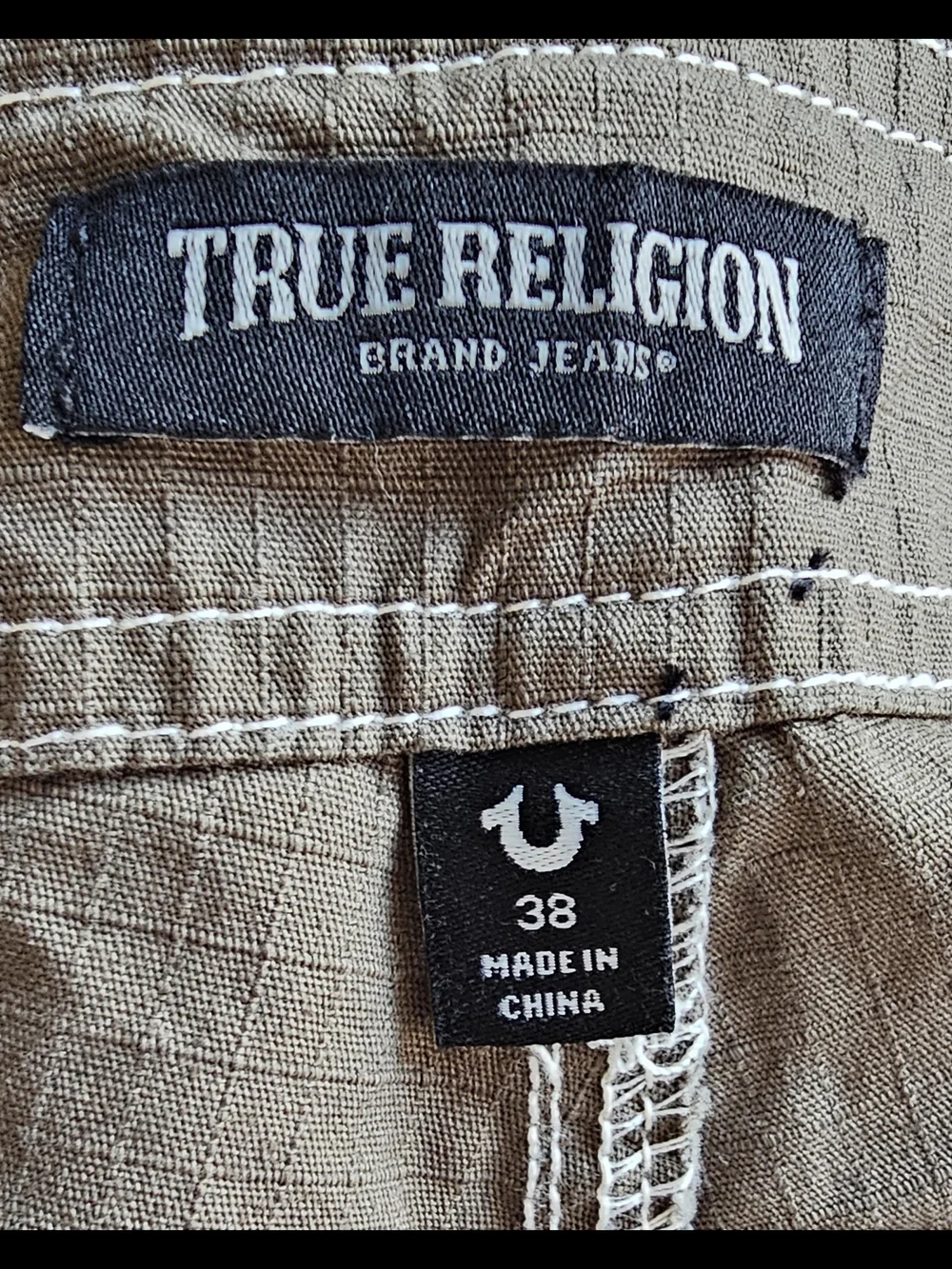 True Religion Ripstop Cargo Pants Kalamata Olive Green Size 38 NWT